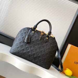Louis Vuitton Alma PM Handbag in Black Monogram Empreinte Leather