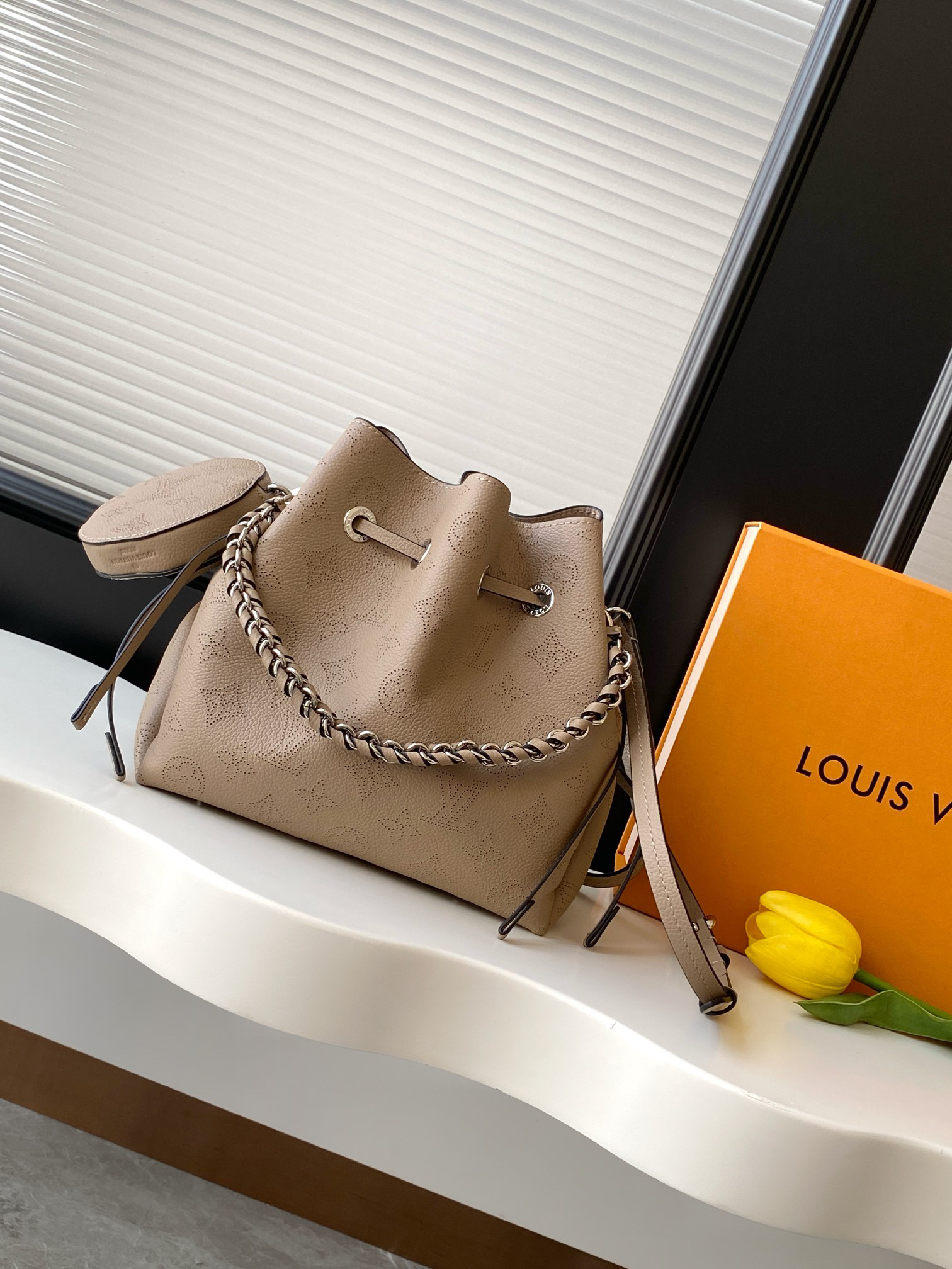 Louis Vuitton Bella Monogram Perforated Calfskin Handbag M57201