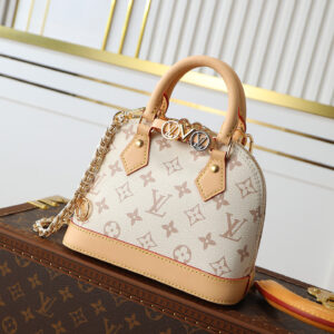 Louis Vuitton Nano Alma Handbag in White Monogram