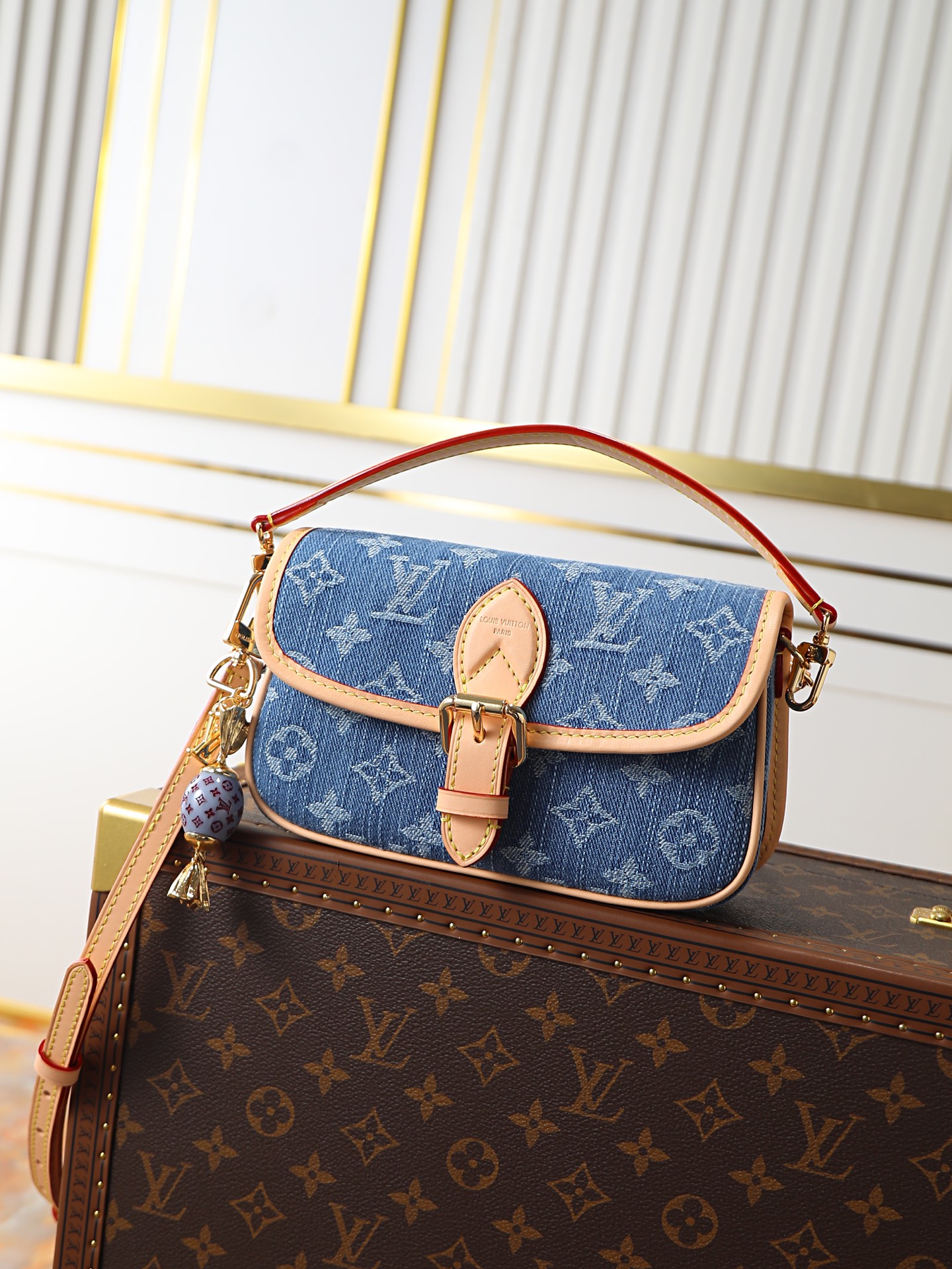 Saint Laurent Nano Diane Mini Handbag in Blue Denim