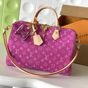 Louis Vuitton Speedy Soft 30 Handbag in Denim Rose Monogram Canvas