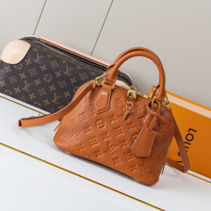 Louis Vuitton Alma BB Monogram Empreinte Leather Handbag Brown