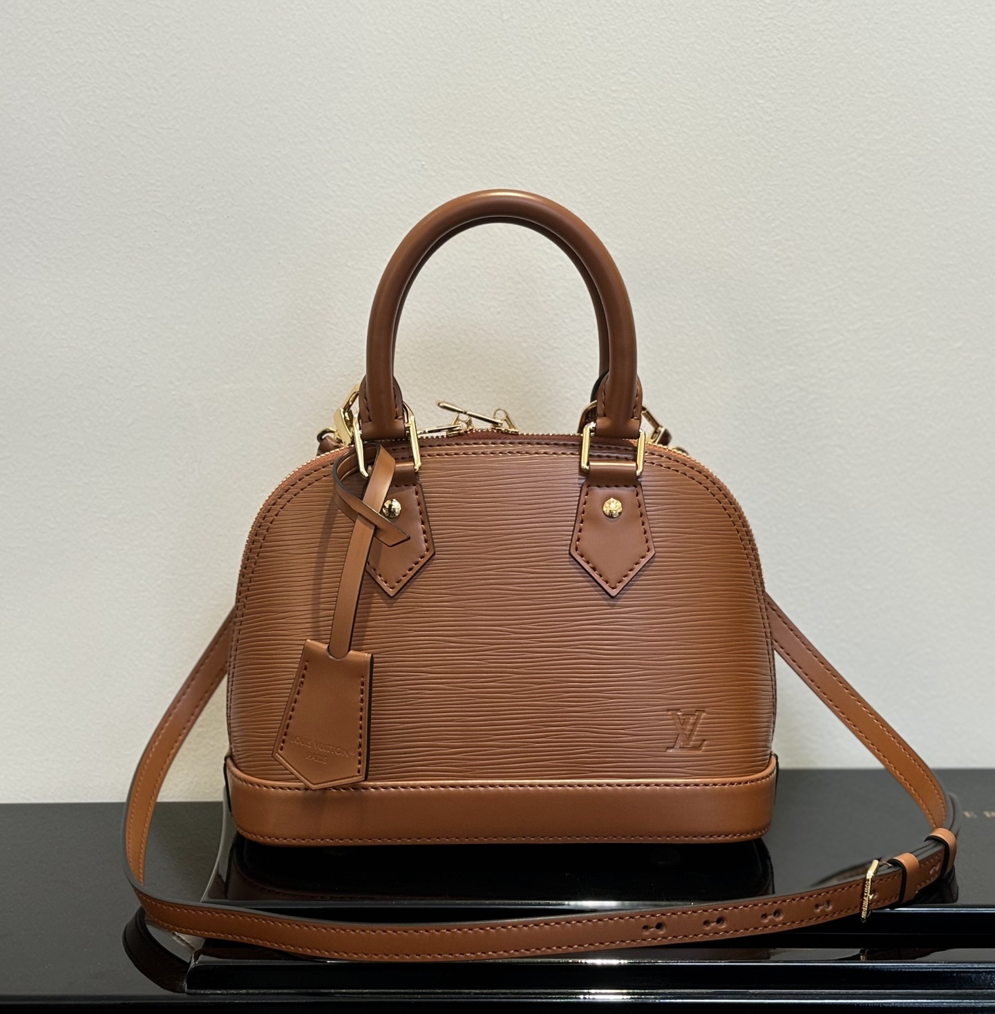 Alma BB Brown Epi Leather Handbag