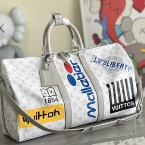 Louis Vuitton Keepall 50 Travel Bag Monogram White