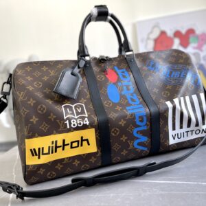 Louis Vuitton Keepall 50 Monogram Travel Bag with Shoulder Strap