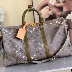 Louis Vuitton Keepall 50 Travel Bag in Khaki Monogram Canvas