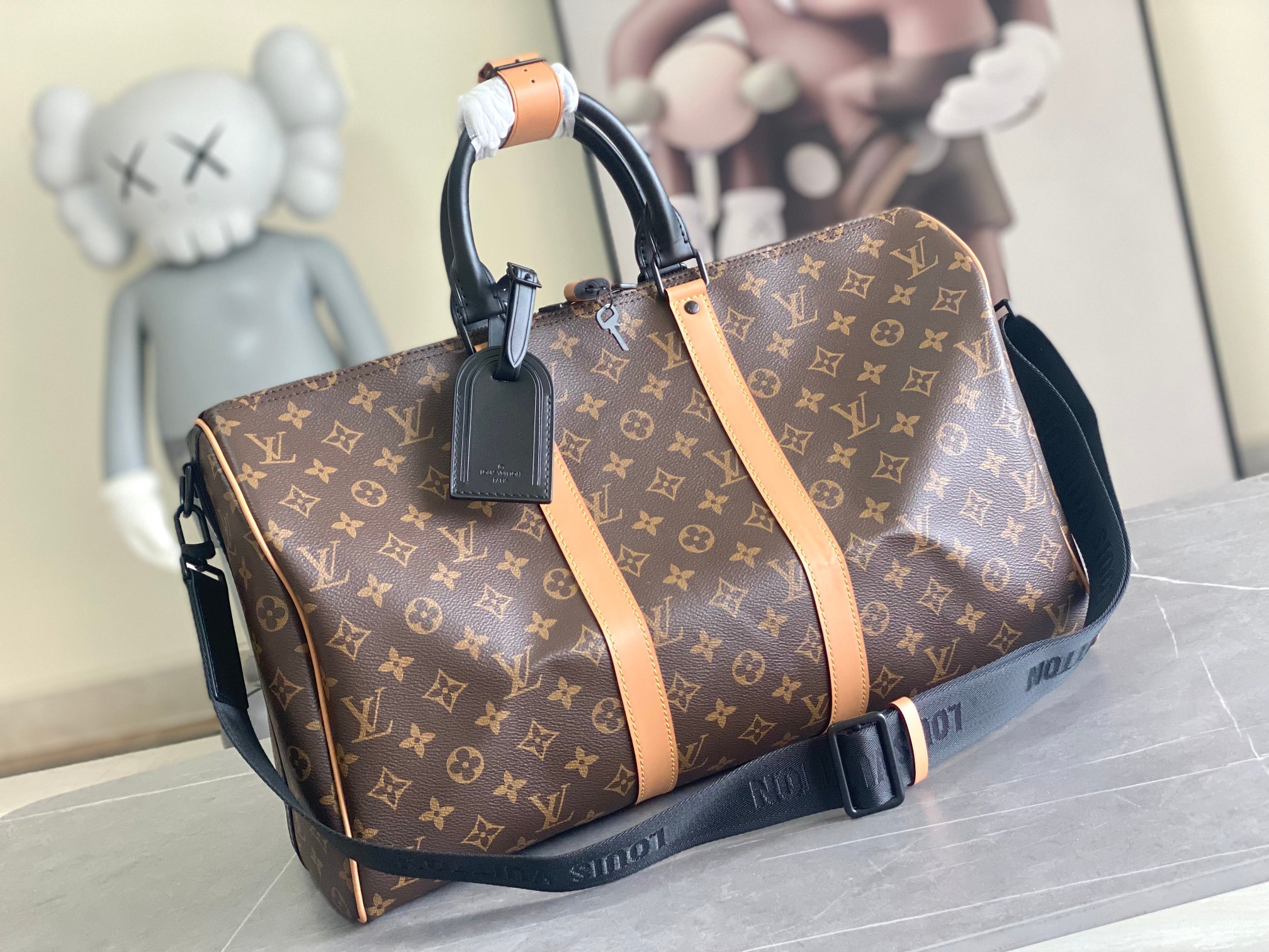 Louis Vuitton Keepall 45 Travel Bag with Shoulder Strap
