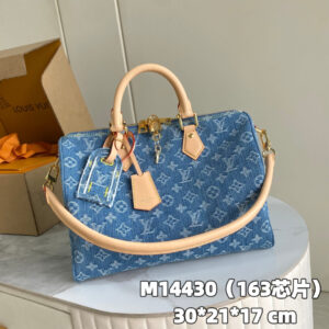 Louis Vuitton Speedy Soft 30 Denim Handbag