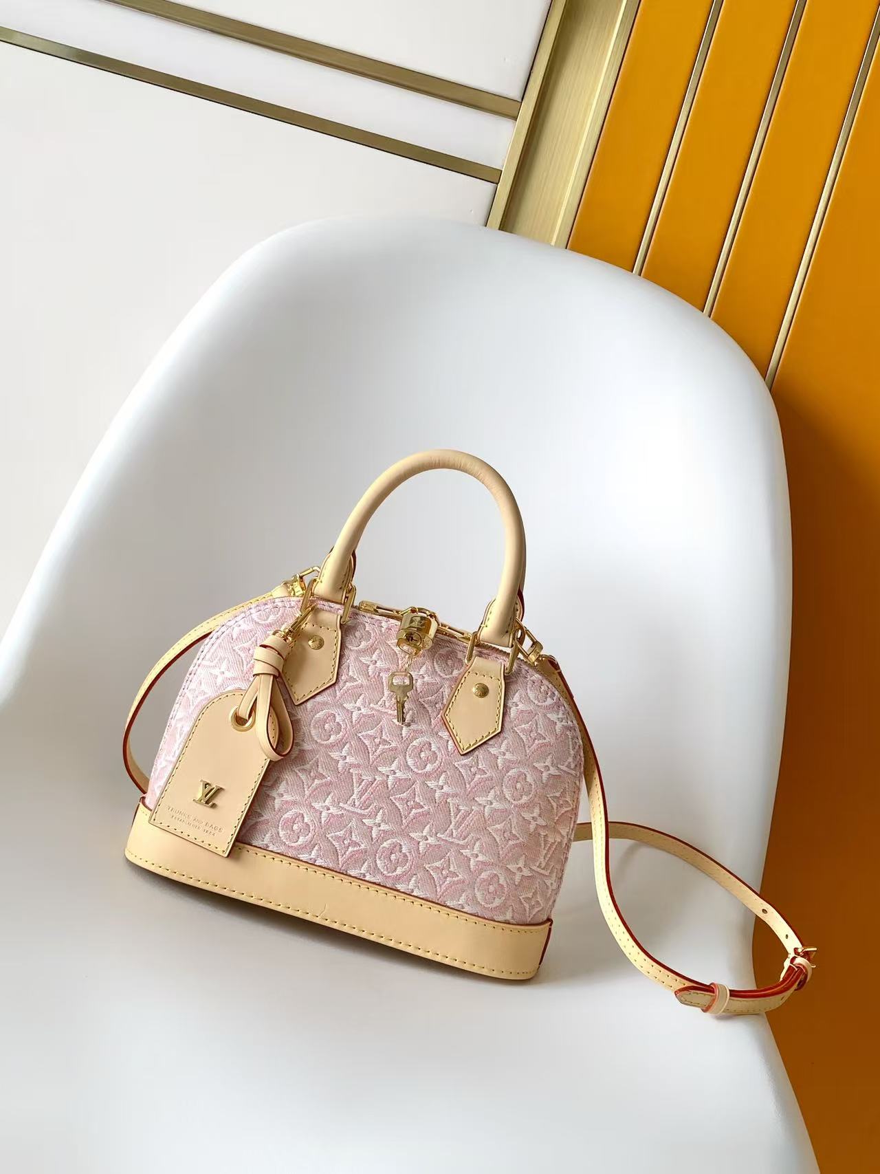 Louis Vuitton Alma BB Handbag with Monogram Emblème Embroidery