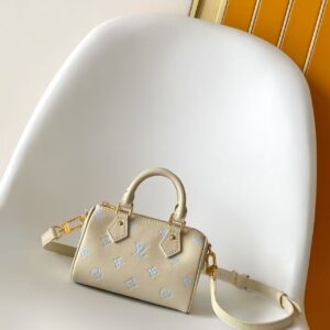 Louis Vuitton Nano Speedy Handbag in Sea-Salt Blue Monogram Empreinte Leather