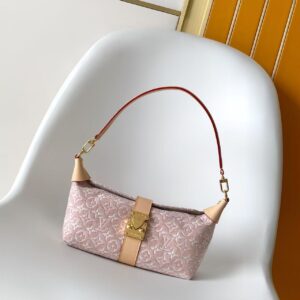 Louis Vuitton Pochette Mia Shoulder Bag in Pink Monogram Embleme Canvas