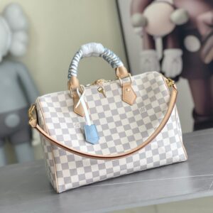 Louis Vuitton Speedy Bandoulière 30 Damier Azur Canvas Handbag