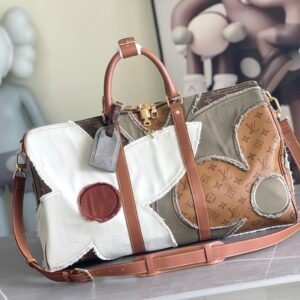 Louis Vuitton Keepall Bandouliere 50 Travel Bag in Monogram Shadow Leather