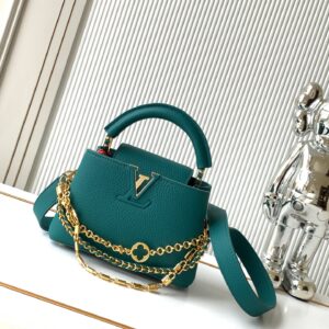 Louis Vuitton Capucines BB Handbag in Green Taurillon Leather