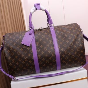 Louis Vuitton Keepall Bandouliere 50 Travel Bag in Monogram Macassar