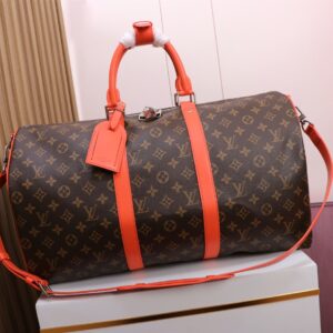 Louis Vuitton Keepall Bandouliere 50 Travel Bag in Monogram Macassar