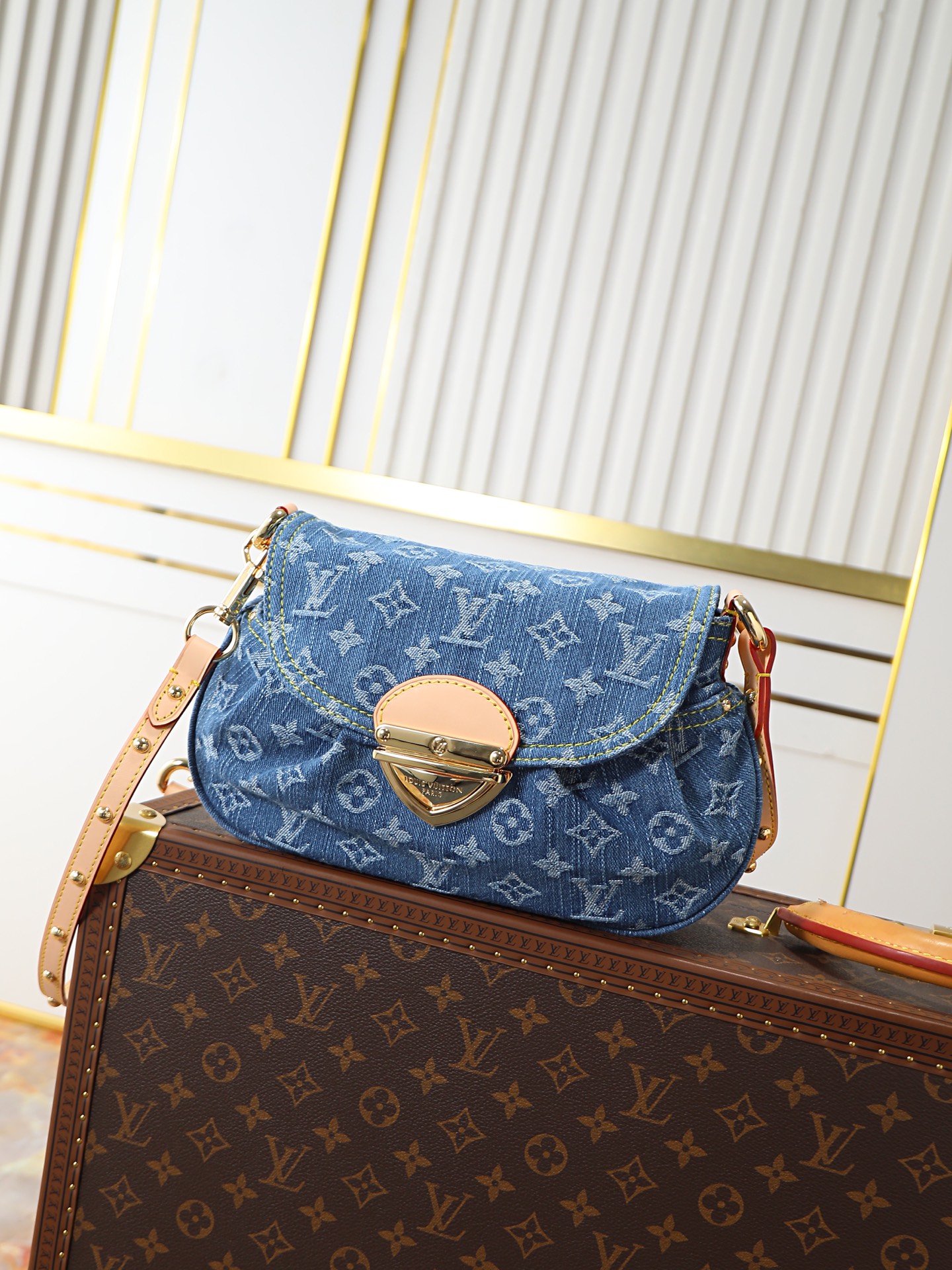Louis Vuitton Sunset Shoulder Bag in Blue Denim