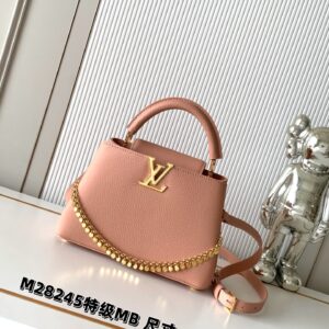 Louis Vuitton Capucines M28245 Small Pink Taurillon Leather Handbag