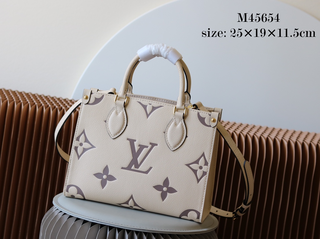 Louis Vuitton Onthego Small Tote Bag in Monogram Empreinte Leather