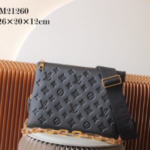 Coussin Small Handbag in Black Lambskin Leather