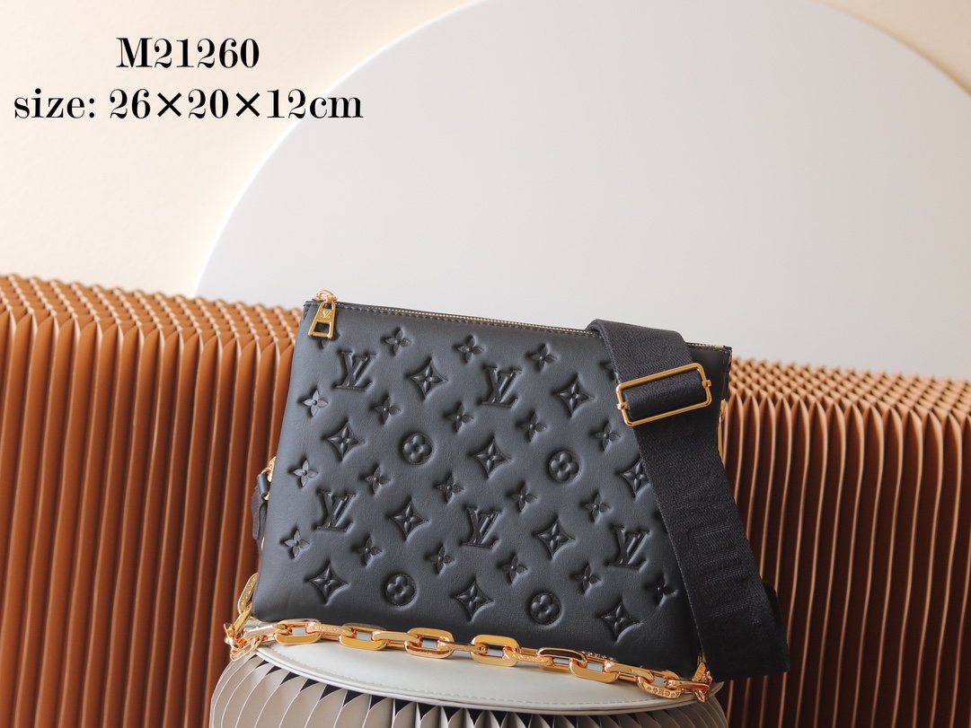 Coussin Small Handbag in Black Lambskin Leather