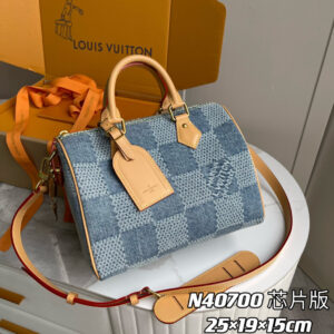 Louis Vuitton Speedy 25 Denim Handbag