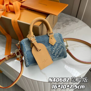Louis Vuitton Nano Speedy Denim Handbag N40700