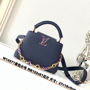 Louis Vuitton Capucines BB Handbag in Deep Blue Taurillon Leather