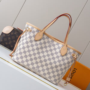 Louis Vuitton Neverfull Small Tote Bag in Damier Azur Canvas