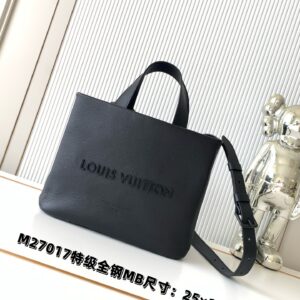 Louis Vuitton Medium Leather Handbag with Detachable Shoulder Strap