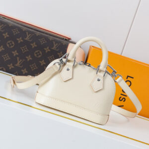 Louis Vuitton Nano Alma Handbag in White Epi Leather