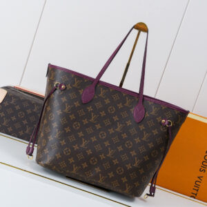 Louis Vuitton Neverfull Inside Out MM Handbag M25663 in Purple Red