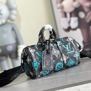 Louis Vuitton Keepall Bandoulière 25 Travel Bag in Monogram Eclipse Canvas