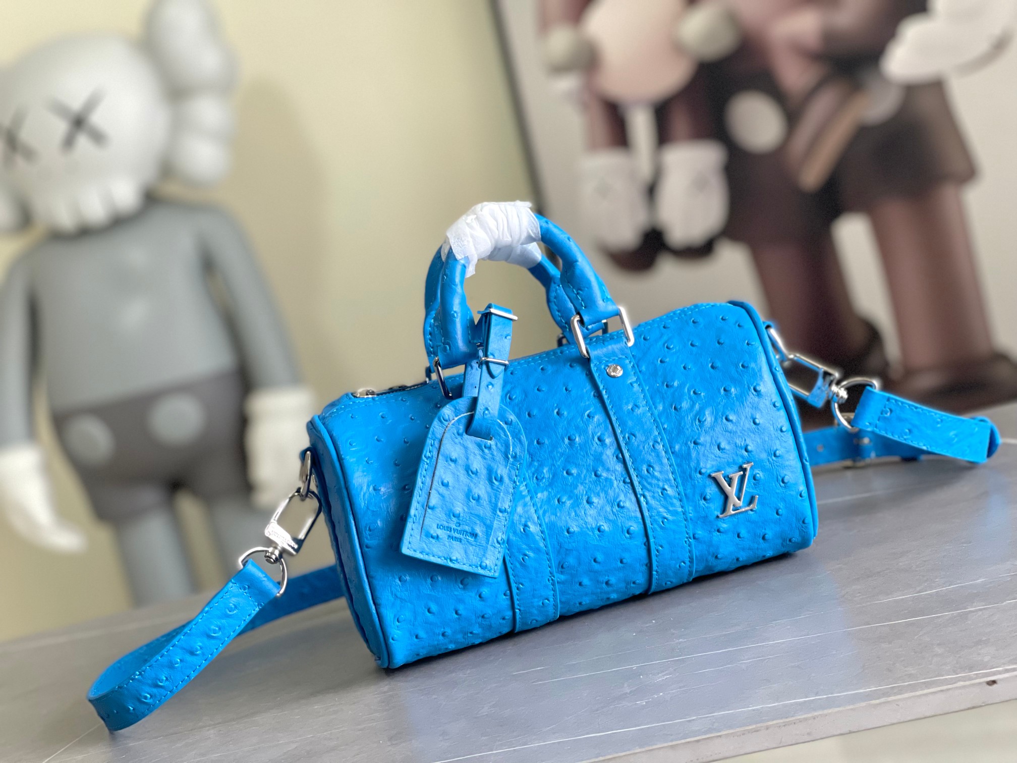 Louis Vuitton Keepall 25 Travel Bag in Monogram Eclipse Reverse Canvas