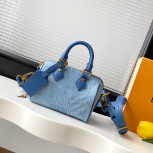 Louis Vuitton Speedy 18 Bandoulière Handbag in Damier Denim