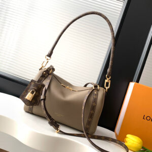 Express Small Gray Handbag with Monogram Trim