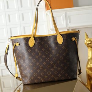 Louis Vuitton Neverfull Bandoulière Inside Out MM Tote Bag in Yellow Monogram