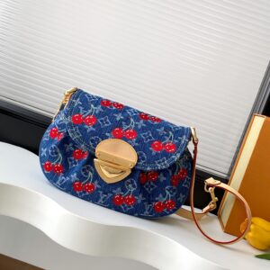 Louis Vuitton x Murakami Sunset Handbag in Cherry Monogram Denim