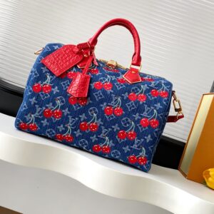 Louis Vuitton Speedy Soft 30 Cherry Monogram Denim Handbag