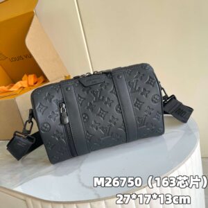 Louis Vuitton City Keepall Travel Bag in Monogram Shadow Leather