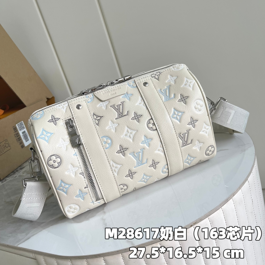Louis Vuitton City Keepall Bag in Monogram Shadow Leather