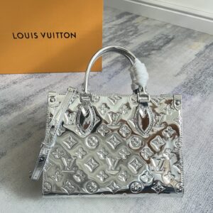 Louis Vuitton OnTheGo PM Monogram Miroir LV Ski Silver Tote Bag