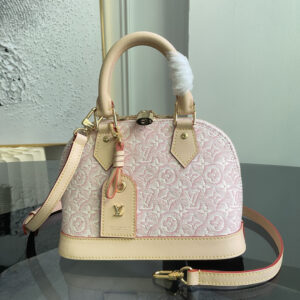Louis Vuitton Alma BB Handbag in Pink Jacquard Denim