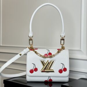 Louis Vuitton LV Twist Small Handbag in White Epi Leather