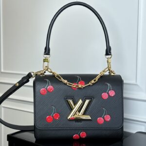 Louis Vuitton Twist Medium Handbag in Black Epi Leather