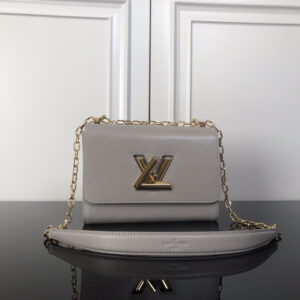 Louis Vuitton Twist Medium Handbag in Gray Epi Leather