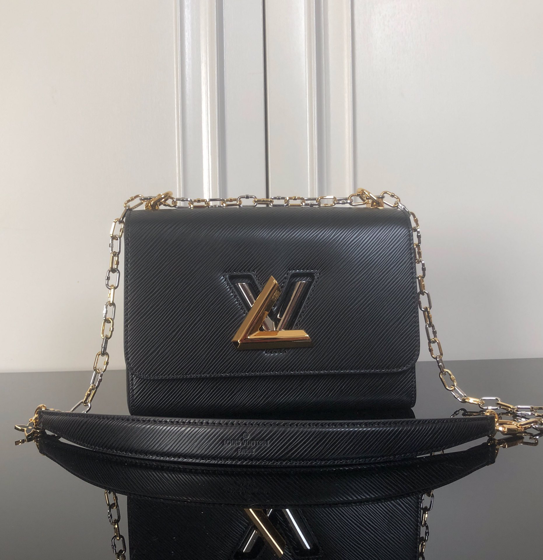 Louis Vuitton Twist Medium Bag in Black Epi Leather