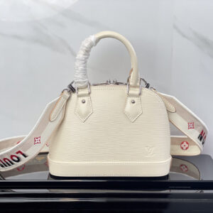 Louis Vuitton Alma BB Crossbody Bag in White Epi Leather