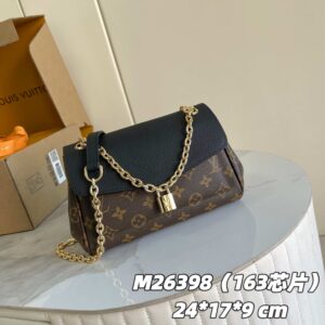 Louis Vuitton BB Handbag in Monogram Canvas with Burgundy Leather Trim