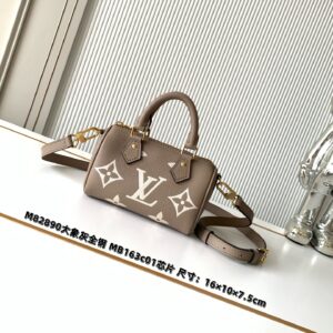 Nano Speedy Handbag in Elephant Grey Monogram Empreinte Leather